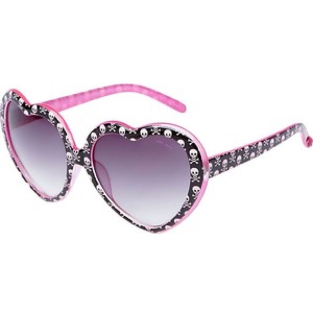 Betsey Johnson Heart-shaped Skull Sunglasses